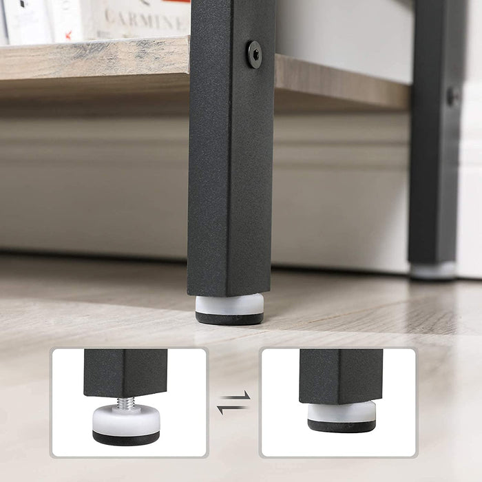 Bücherregal, Regal mit 4 Ebenen, Standregal, Bücherschrank, Büroregal, Industrie-Design, für Wohnzimmer, Büro, Arbeitszimmer, groß, Metallgestell