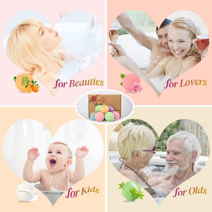 Badebomben Geschenkset Bio natürliche ätherische Öle, entspannen und befeuchten trockene Haut, 2,8 Unzen * 12 PCS BOENFU Luxus-Spa-Bomben