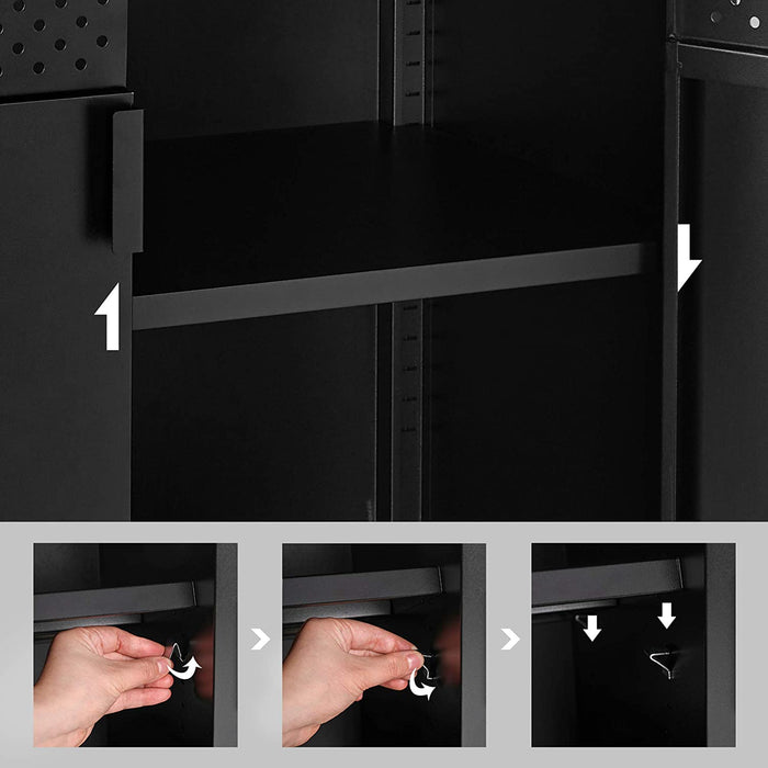 Sideboard, küchenschrank, schrank mit Doppeltür, verstellbarer Einlegeboden, Stahlgestell, Industriestil, multifunktional, Wohnzimmer, Schlafzimmer