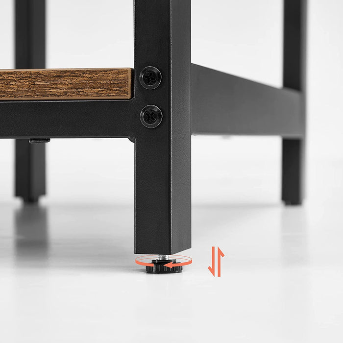 Schreibtisch, Computertisch, PC-Tisch, Bürotisch, mit 2 Ablagen auf der rechten oder linken Seite, fürs Büro, Wohnzimmer, Stahlgestell