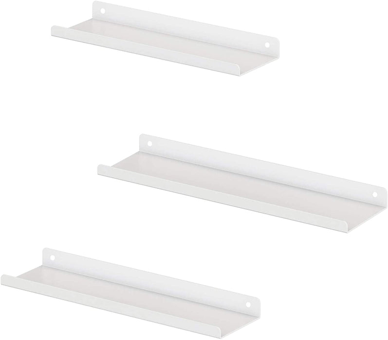 Wandregale aus Metall, 3er Set, Schweberegale, Industrie-Design, Wandboards, für Dekos, Bilderrahmen, mit 6 Schrauben zur Befestigung der Regale