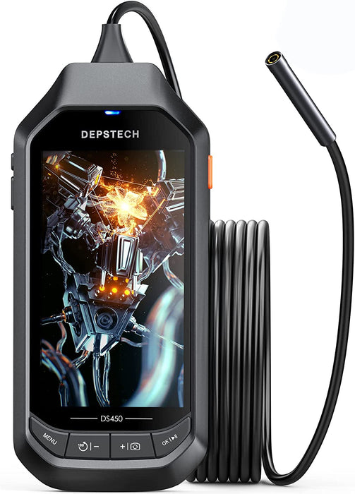 5.0MP Endoskop Kamera mit 4,5 Zoll IPS-Bildschirm, 1944P Digitales Endoskopkamera mit Licht, 8.5 mm dünne wasserdichte Inspektionskamera