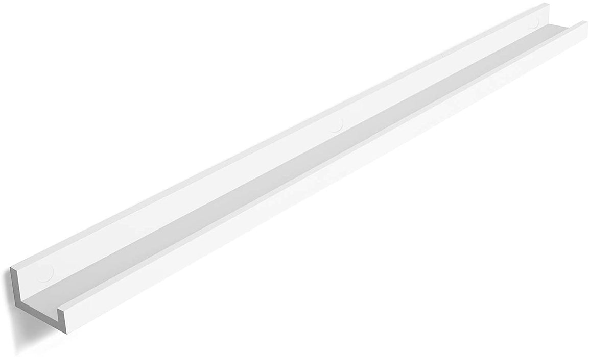 Wandregal Schweberegale für Fotorahmen und Bücher, 110 x 10 cm, Modernes Regal Weiß