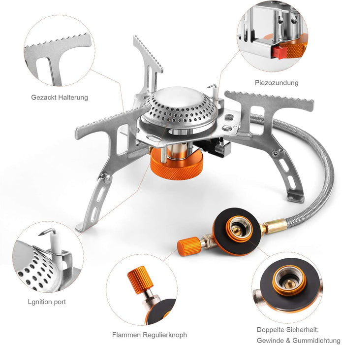 Notfall Packet mit Kurbelradio + Taschenlampe mit Kurbel + Wasserkanister + Gaskocher - Blackout Paket - Notfallradio mit Power Bank, Notfalllampe