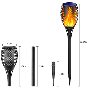Garten Fackeln Solarleuchte Solar Fackel Garten Solar Flamme Lampe Fackel Solar Gartenlicht Auto EIN/Aus (Licht Sensor) und IP65 Wasserdicht