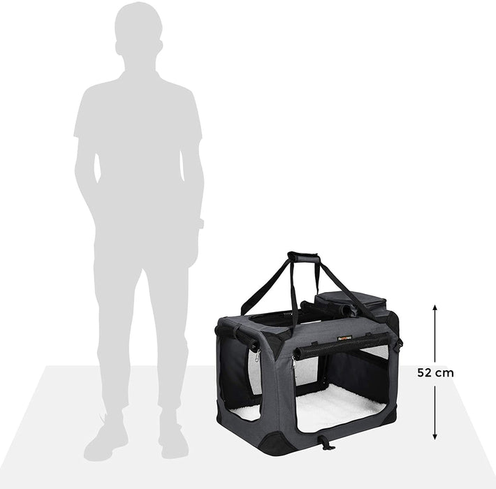 Hundebox, Hundetasche, faltbar, 70 x 52 x 52 cm, grau
