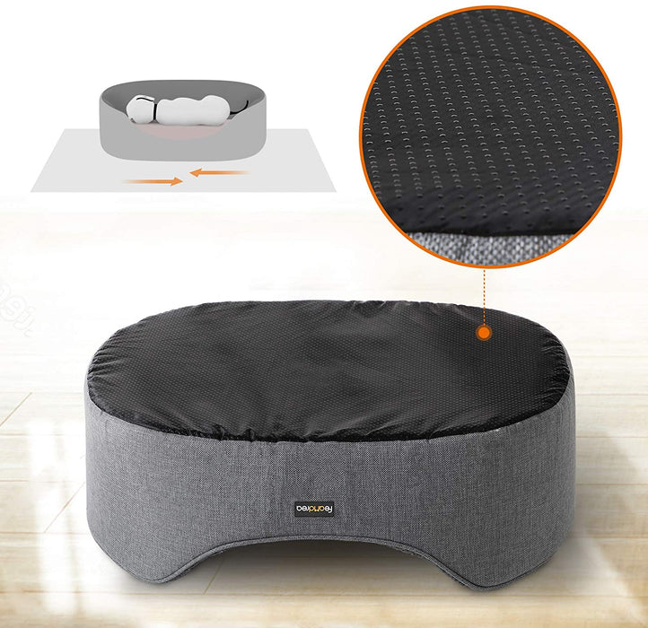 Hundebett, Hundekorb, Wendekissen, 92 x 72 x 28 cm, grau