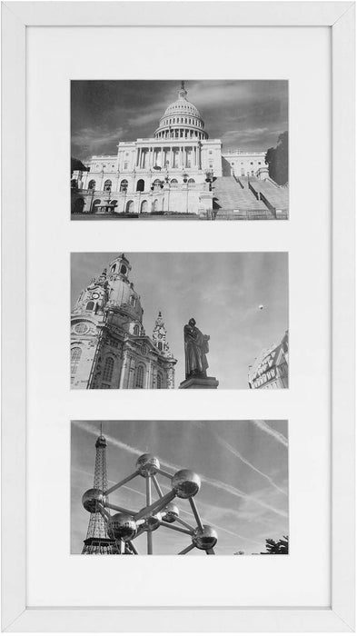 Bilderrahmen für 3 Fotos, Fotorahmen, Fotocollage, Wanddeko, hängend oder stehend, passend für 10 x 15 cm (4 x 6 Zoll) große Bilder, für Familienfotos