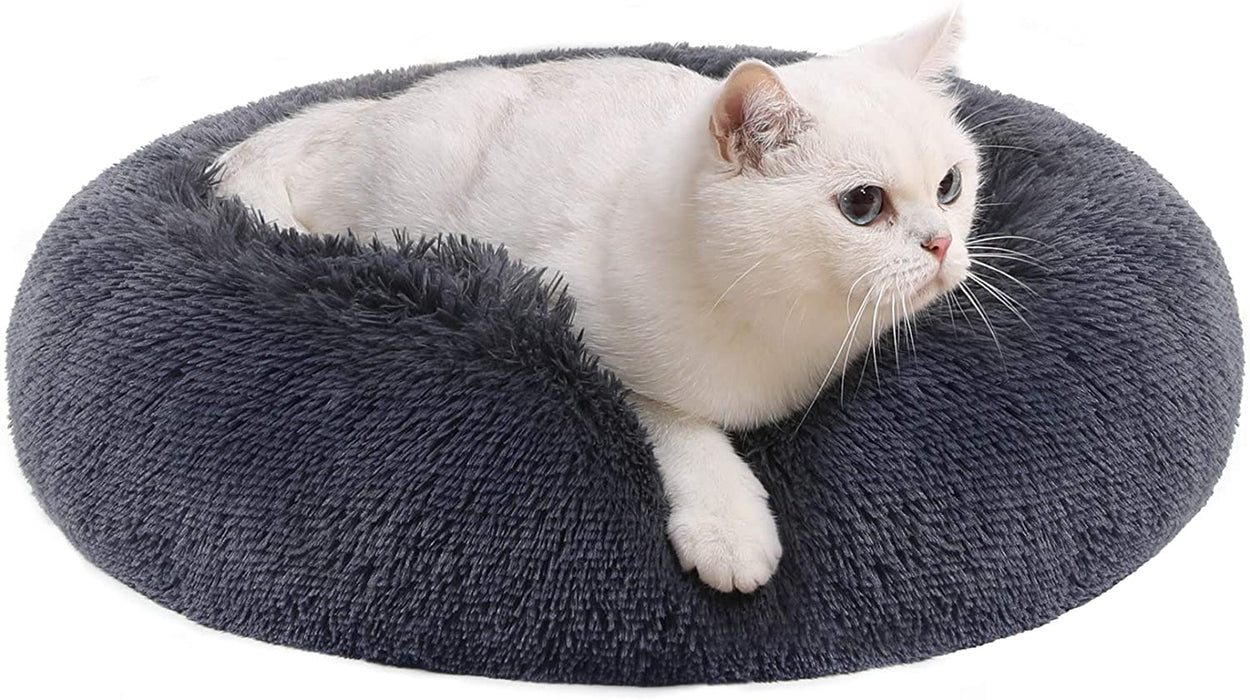 Hundebett, Katzenbett, weicher Plüsch, 50 cm, dunkelgrau