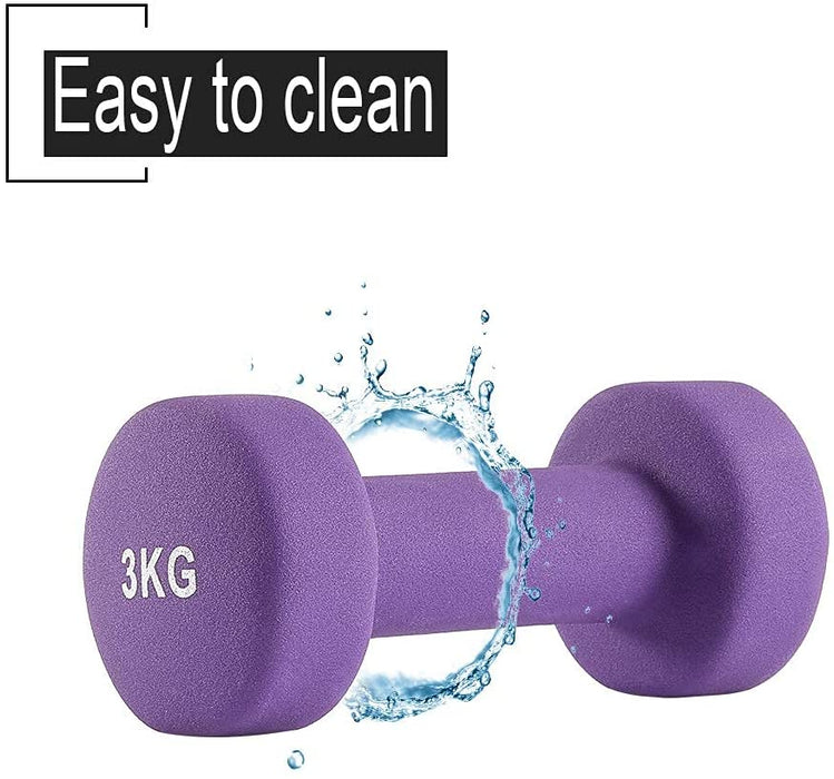 Hantel Set Neopren Hanteln Gewichte Kurzhanteln Fitness Hanteln Set Frauen Hantelset Kurzhantel 6er Set mit ständer, 2x1 kg, 2x2 kg, 2x3 kg