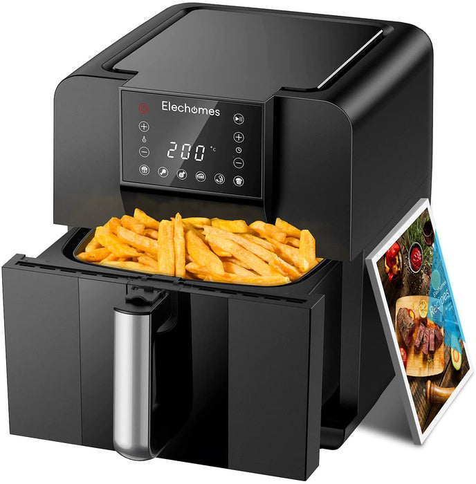 Heißluftfritteuse, 6L XXL 1700W Friteuse Heissluft mit Digitalem LED-Touchscreen, Vorheiz&Schüttelfunktion, Doppelgebläse, Timer&Temperaturkontrolle