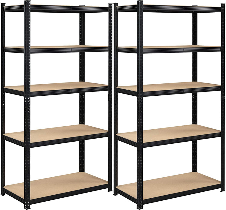 Lagerregale, Schwerlastregale, 2er Set, Kellerregale, 200 x 100 x 50 cm, bis 875 kg belastbar, 5 verstellbare Ablagen, Regale aus Metall, Steckregale