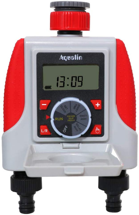 Bewässerungscomputer 2-Auslässe Garten Bewässerungsuhr Automatische Wasser Zeitschaltuhr Bewässerungssystem Wasser Timer