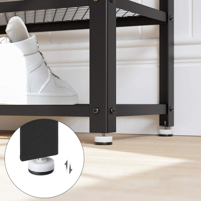 Schuhbank, Schuhregal mit 2 Ablagen, Aufbewahrung für Schuhe, 100 x 30 x 45 cm, für Eingangsbereich, Flur, Wohnzimmer, Metallgestell, Industrie-Design