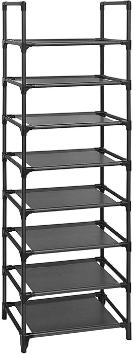 Schuhregal mit 8 Ablagen, Standregal, multifunktional, Schuhaufbewahrung, Metallrahmen, Vliesstoff, für 16-20 Paar Schuhe, Flur, Schlafzimmer, Küche