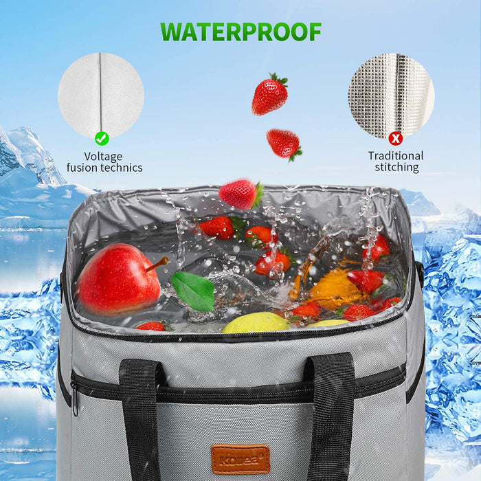 Kühltasche, 30L Kühltasche Faltbar Groß Kompatibel Thermotasche Und Kühlbox, Isoliertasche für Picknick, Party Lebensmitteltransport