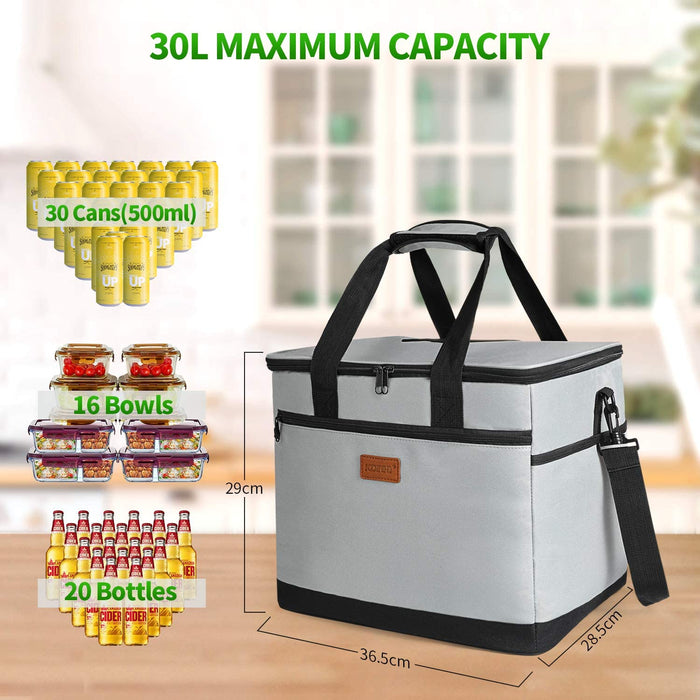 Kühltasche, 30L Kühltasche Faltbar Groß Kompatibel Thermotasche Und  Kühlbox, Isoliertasche für Picknick, Party Lebensmitteltransport