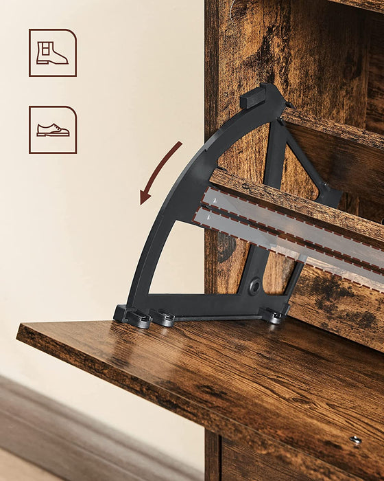 Schuhschrank mit 3 Klappen, Schuhregal mit 3 Ebenen, Aufbewahrungsschrank, perfekt für schmale Flure, Wohnzimmer, Schlafzimmer