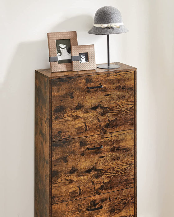 Schuhschrank mit 3 Klappen, Schuhregal mit 3 Ebenen, Aufbewahrungsschrank, perfekt für schmale Flure, Wohnzimmer, Schlafzimmer