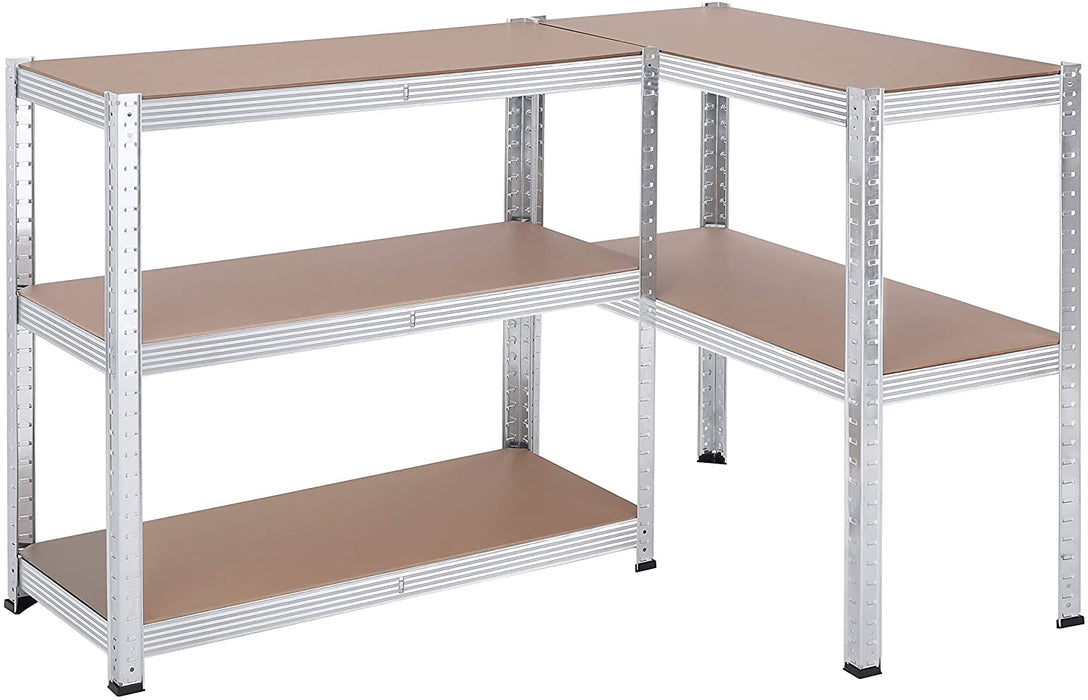 Schwerlastregale, 2er Set, Kellerregale, Lagerregale, 180 x 90 x 40 cm, Steckregale, jeweils bis 875 kg belastbar und 5 verstellbare Ablagen verstärkt