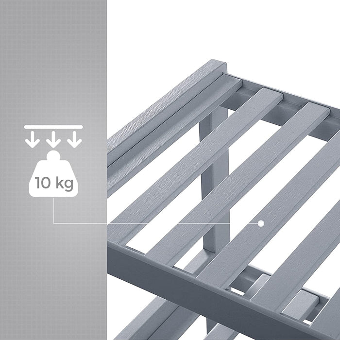 Schuhregal, Standregal aus Bambus, mit 3 Ebenen, Schuhaufbewahrung, für Eingangsbereich, Flur, grau