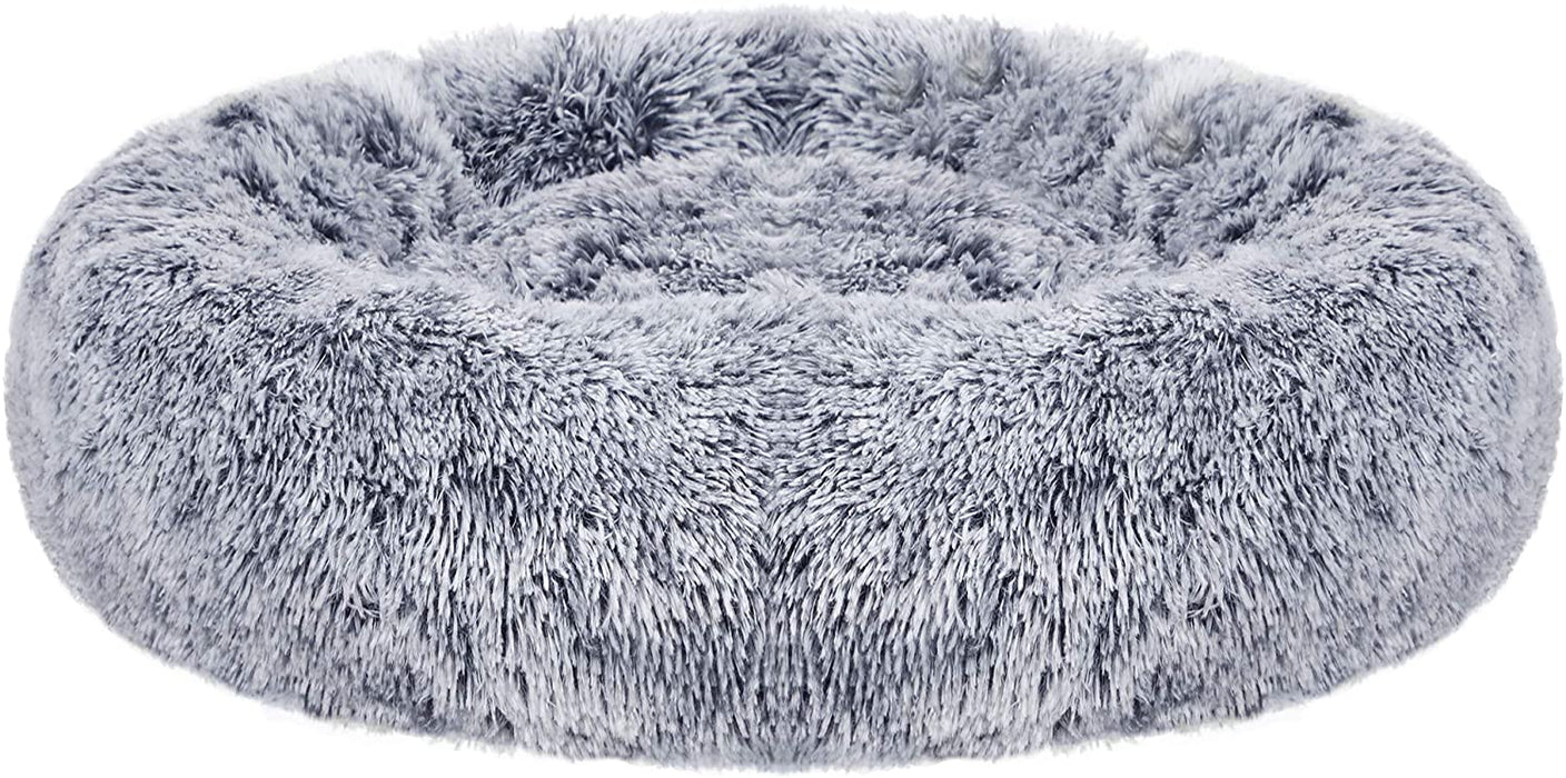 Hundebett, Katzenbett, weicher Plüsch, 80 cm, grau