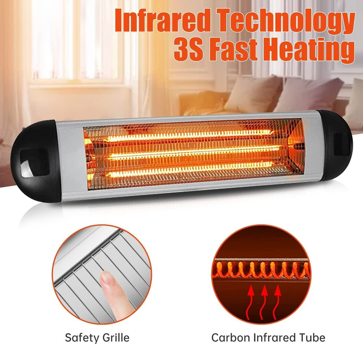 Infrarot Heizstrahler Terrasse Infrarotheizung - Heizstrahler Elektrisch für Innenräume 1250/2500 Watt Höhenverstellbarem Mit Überhitzungsschutz