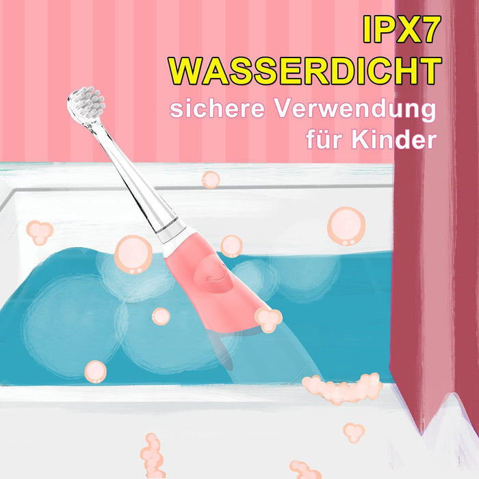 Elektrische Zahnbürste Kinder 6 Monaten bis 4 Jahren,SG513Zahnbürste Köpfe (Grau)