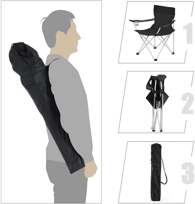 ampingstuhl klappbar, Camping Stuhl, 2er Set, faltbar, bis zu 120 kg belastbar