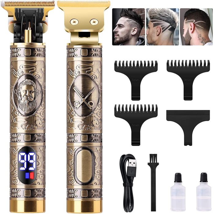 Haarschneidemaschine, Elektrisch Haartrimmer Barttrimmer, Haarschneider Herren Bartschneider, 0mm T-Klingenschneider Haartrimmer für Männer