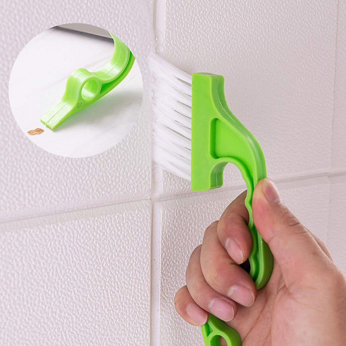 3-in-1 Fugenbürste & Fliesenbürste, Fugen-Fliesen-Gelenk-Bürsten-Satz mit Nylonborsten, Grün Reinigungsbürste, Tiefenreinigung für Bad und Küche