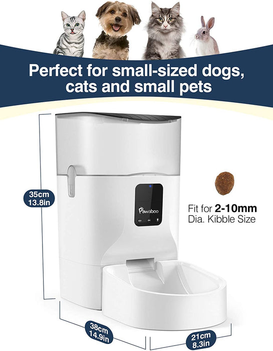 7L Automatischer Futterspender, WiFi Haustier Futterautomat mit Timer Automatisierte Futterspender APP Fernbedienung Smart Pet Feeder Trockenfutter