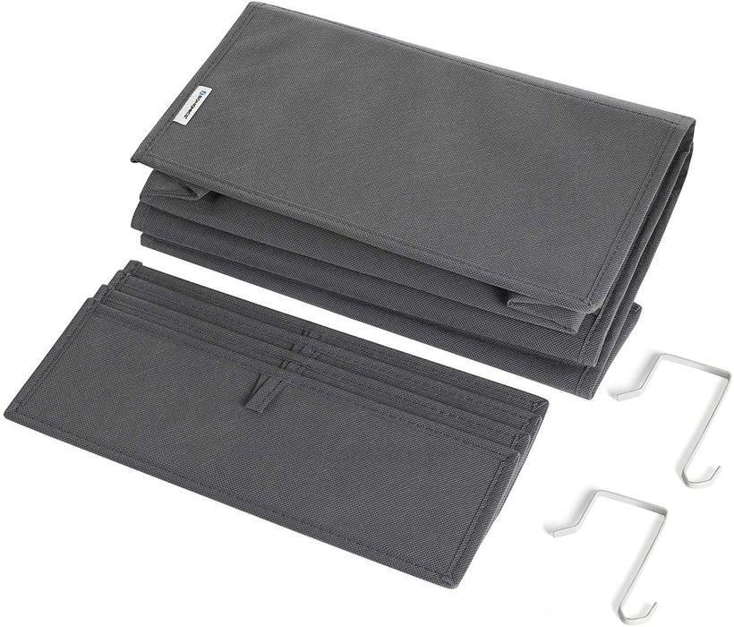 Hängender Organizer mit 4 Taschen, Hängeaufbewahrung für die Tür, für Schlafzimmer, Büro, Kinderzimmer, 33,5 x 12 x 100 cm, grau