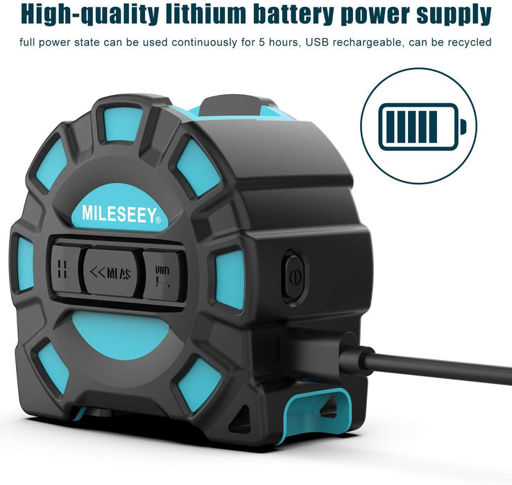 Massband Laser Entfernungsmesser 2 in 1, RockSeed 40m Maßband Laser Messgerät & 5m Massband USB Aufladen mit HD LCD Anzeige Pythagoras, Entfernung