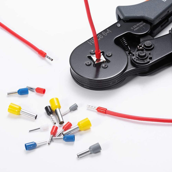 Crimpzange Kabelschuhe Set, 0.25-6mm² selbsteinstellbares Ratschendraht-Crimpwerkzeug mit 2000 stück Aderendhülsen Tool Kit