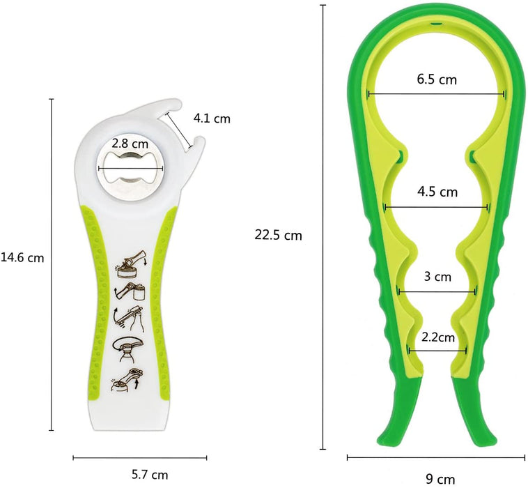 2 Stück Deckelöffner, Glasöffner, Multi-Funktions Dosenöffner und Flaschenöffner Sets für Küche Restaurant Bar Party mit Arbeitsersparnis