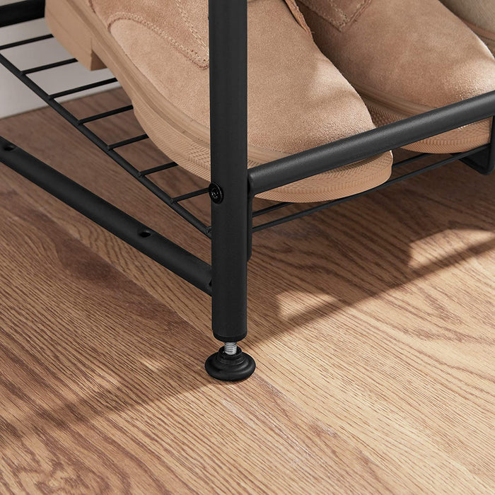 Schuhregal mit 4 Ablagen, stapelbarer Schuh-Organizer, für bis zu 16 Paar Schuhe, aus Stahl, 68,5 x 27,5 x 65 cm, für High Heels, Turnschuhe