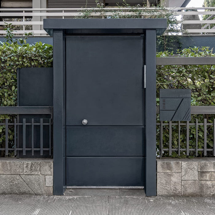 Briefkasten, Wandbriefkasten mit Sichtfenster, für Haustür, mit Schloss und Schlüsseln, anthrazit