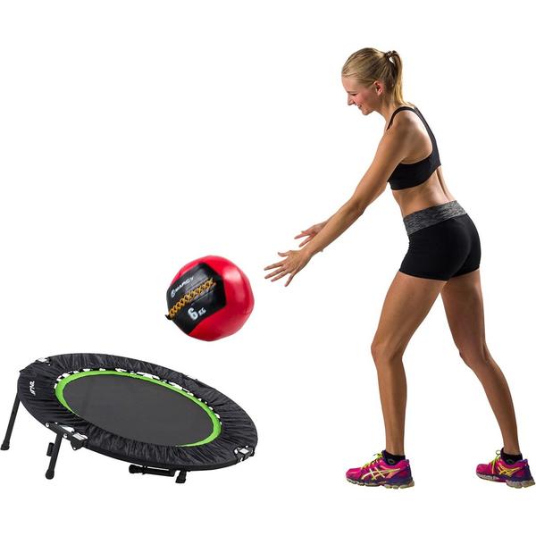 Fitness Trampolin faltbar & verstellbar - Trampolin Ø 104cm mit Stange und Randabdeckung/Jumping Fitness Trampolin/Rebounder