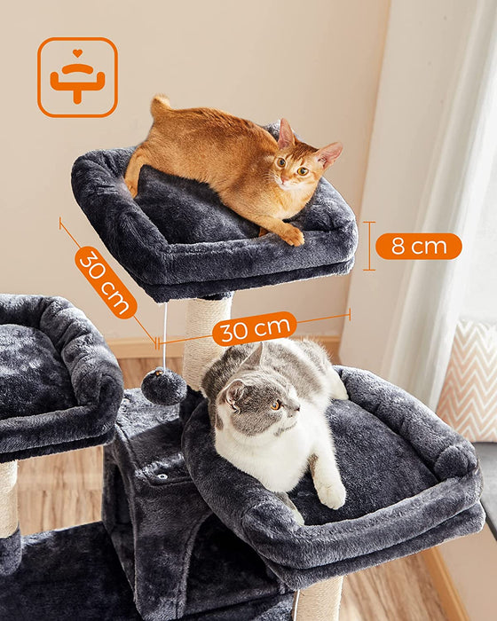 Kratzbaum, XXL Katzenbaum, 172 cm, rauchgrau