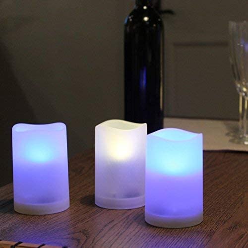 Flammenlose Kerzen, Farbwechselnde LED-Kerzen mit Fernbedienung und Timer für Hochzeit, Geburtstags, 3 Kerzen, 3 AAA-Batteriebetriebene 