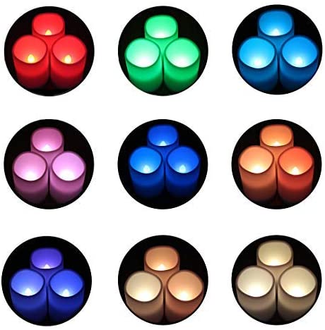 Flammenlose Kerzen, Farbwechselnde LED-Kerzen mit Fernbedienung und Timer für Hochzeit, Geburtstags, 3 Kerzen, 3 AAA-Batteriebetriebene 