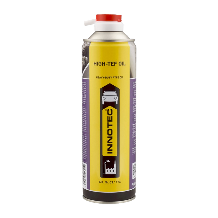 Innotec High-TEF Oil Teflonöl Schmieröl auf PTFE-Basis, 500ml Sprühdose -  hervorragendes Schmiervermögen auch bei Druck- und Temperaturbelastung 