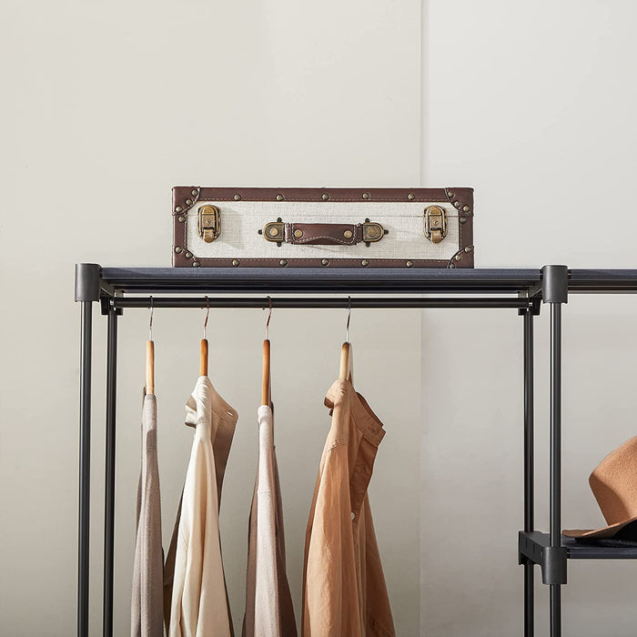 Kleiderschrank, freistehende Garderobe, faltbar, Kleiderständer mit Kleiderstangen, Garderobenständer, Aufbewahrung, Ankleidezimmer, Schlafzimmer