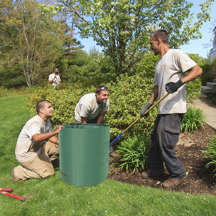 3er Set Gartensack, 272L Gartenabfallsack aus robustem Wasserdichtes Polypropylen-Gewebe (PP) - Selbststehend und Faltbar Laubsäcke