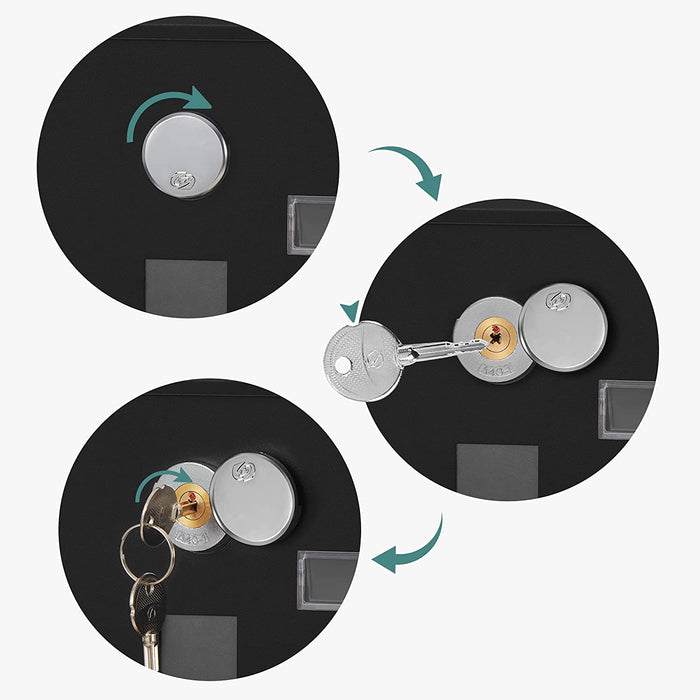 Briefkasten, Wandbriefkasten, Schloss mit Kupfer-Schließzylinder und drehbarer Abdeckung, Zeitungsfach, Sichtfenster, Namensschild-Halter