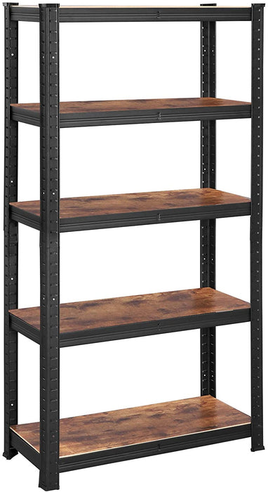 Standregal, Bücherregal, Lagerregal, 5 Ablagen, Küchenregal, Regal, 150 x 75 x 30 cm, bis 400 kg belastbar, verstellbare Ablagen, Industriestil