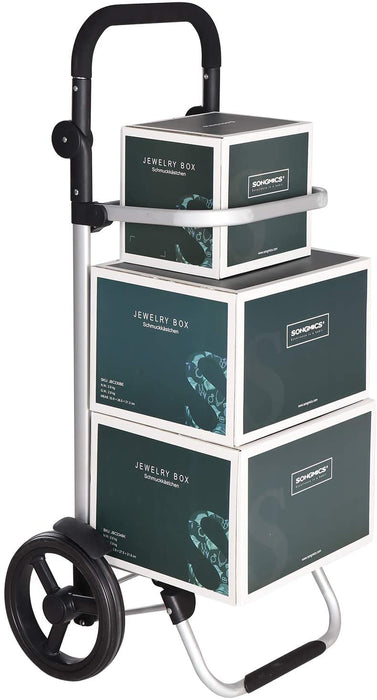 Einkaufstrolley, klappbar, Stabiler Einkaufswagen, mit Kühlfach, große Kapazität 35 L, multifunktional, Handwagen mit Rollen, abnehmbare Tasche, grau