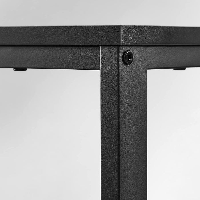 Schreibtisch, Computertisch, PC-Tisch, Bürotisch, mit 2 Ablagen auf der rechten oder linken Seite, fürs Büro, Wohnzimmer, Stahlgestell