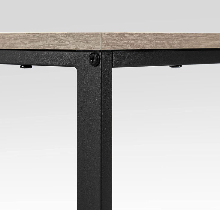 Schreibtisch, Computertisch, PC-Tisch, Bürotisch, mit 2 Ablagen auf der rechten oder linken Seite, fürs Büro, Wohnzimmer, Stahlgestell